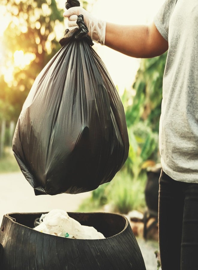 Singhal 120 Micron 18x21 Inch Garbage Bags Pack of 10 Medium Size | Plastic Dustbin Bags | Trash Bags For Kitchen, Office, Warehouse, Restaurant and 5 Star Hotel, Black Trash Bags